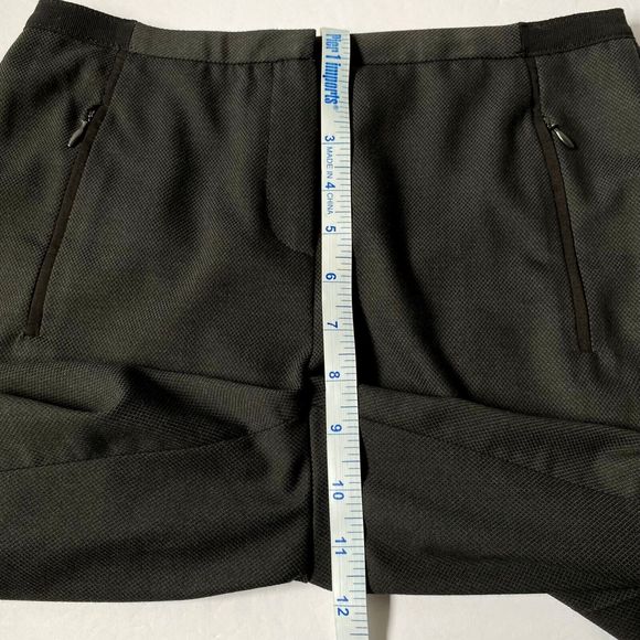 T Tahari Pants Womens Dark Gray Black Size 2 Zip Pockets Elastic Waist Slacks - Picture 15 of 15